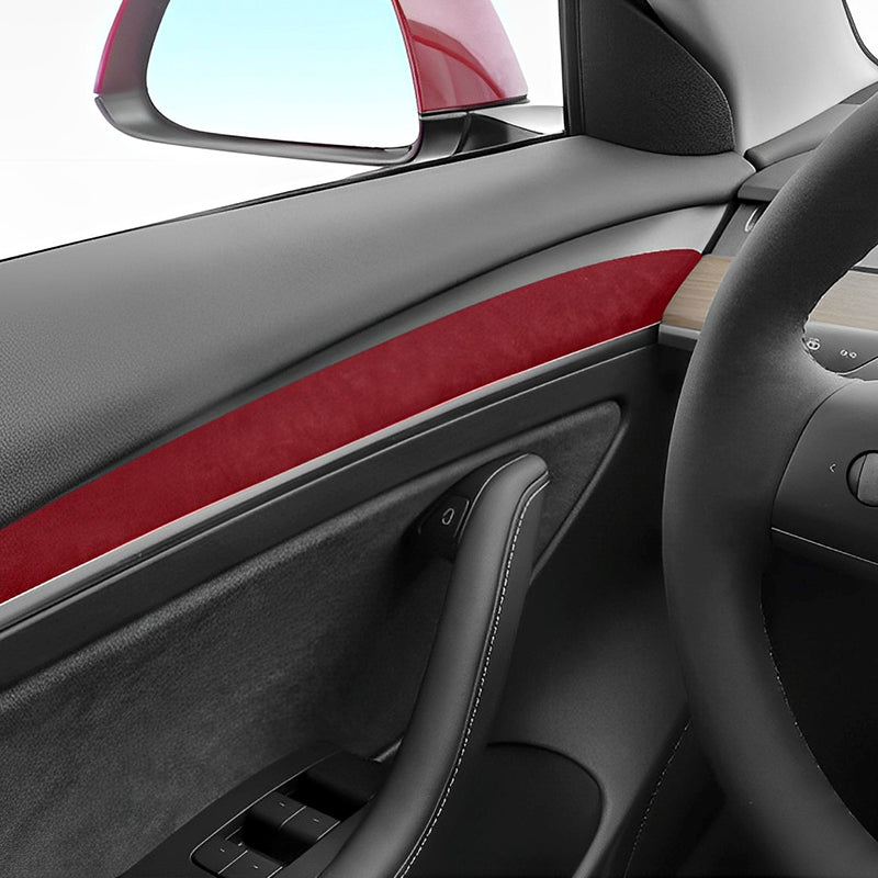Tesla Alcantara Interior Front Door Trim Panel Caps For Model 3 (2021-2023) and Model Y 2023
