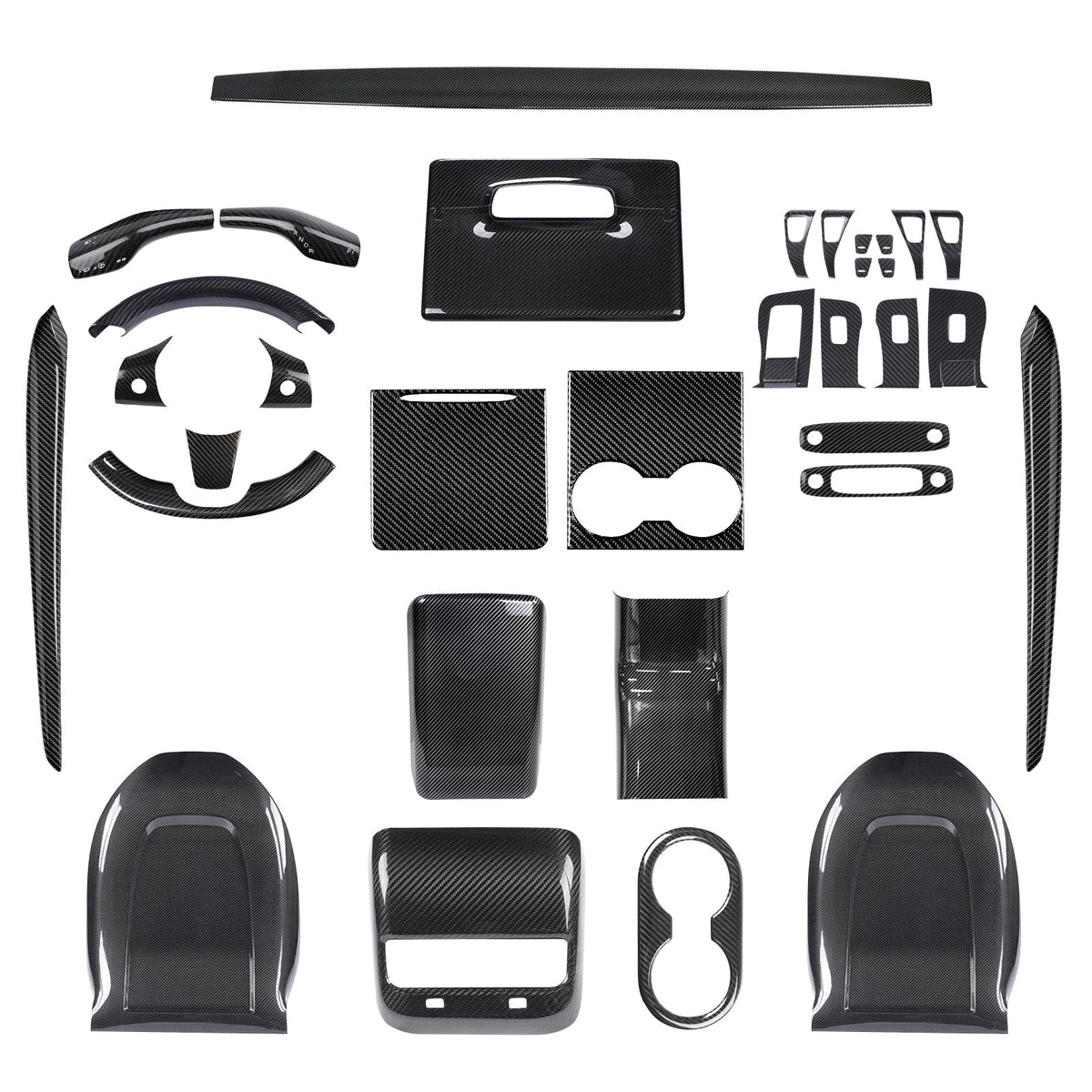 Real Carbon Fiber Interior Mods Wrap Kit for Tesla Model 3 / Y
