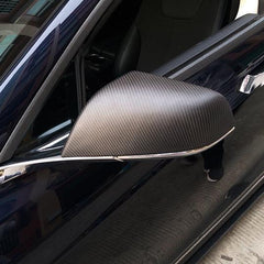 [Real Carbon Fiber] Rear View Mirror Covers For Tesla Model X (2015-2020) - TESLAUNCH