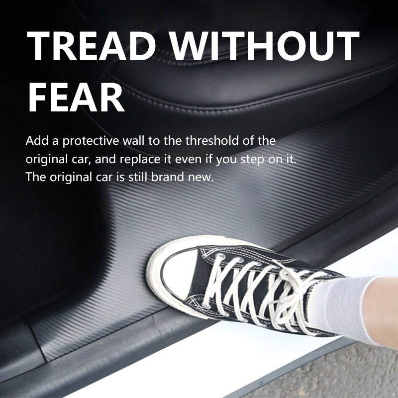 Carbon Fiber Color Door Sill Protector + Trunk Sill Protector for Tesla Model Y 2021-2024 - T-Launch