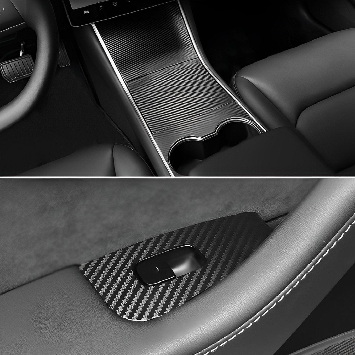 Carbon Fiber Interior Wrap Kit Sticker for Tesla Model Y - T-Launch