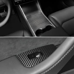 Carbon Fiber Interior Wrap Kit Sticker for Tesla Model Y - T-Launch