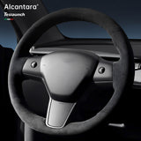 Alcantara Hand Stitch Steering Wheel Cover for Tesla