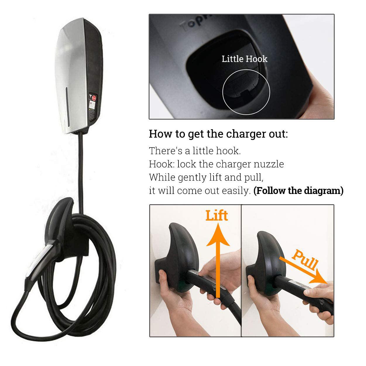 US / EUR Standard Tesla Charger Cable Organizer Holder For Model S/X/3/Y