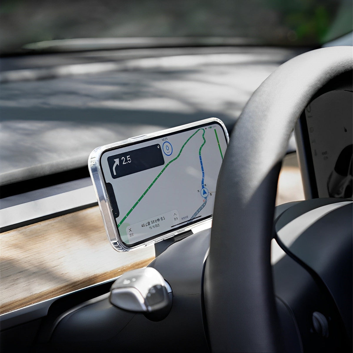 Gösterge Paneli Direksiyon Simidi Telefon Tutucu Manyetik Magsafe Kablosuz Şarjlı Telefon Tutucu Tesla Model 3 / Y (2017-2024)