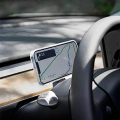 Gösterge Paneli Direksiyon Simidi Telefon Tutucu Manyetik Magsafe Kablosuz Şarjlı Telefon Tutucu Tesla Model 3 / Y (2017-2024)