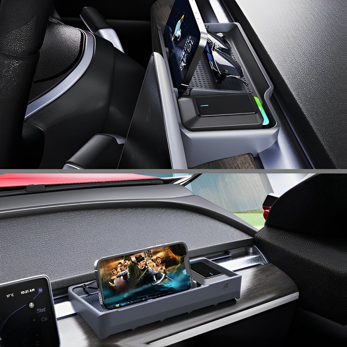Dashboard Silicone Organizer - Storage Box for Tesla Model 3/Y (2017-2024) - T-Launch