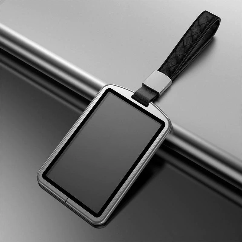 Tesla Model 3/Y/X/S Aluminum Alloy Key Card Holder NFC Card Holder  (2012-2023) - Silver / Rope