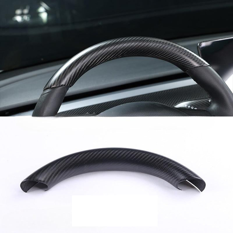 [Real Carbon Fiber] Steering Wheel Upper/Lower Cover For Tesla Model 3/Y Accessories (2017-2023)