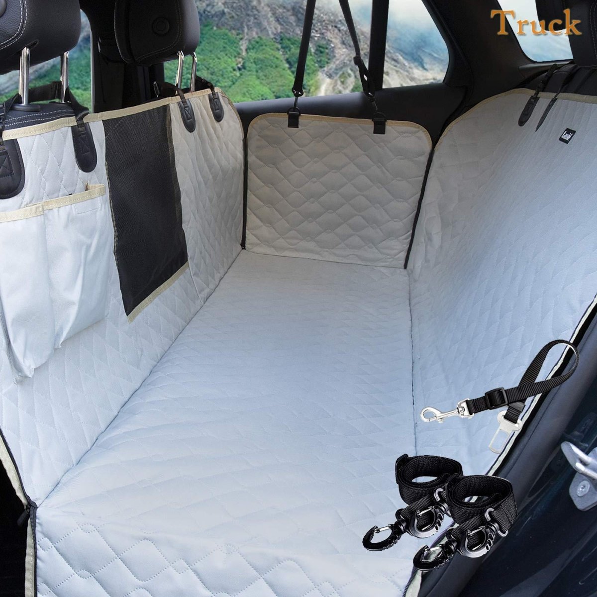 Dog Seat Cover For Pets 100% Waterproof For Tesla Model S3XY - Visible Mesh Window - T-Launch