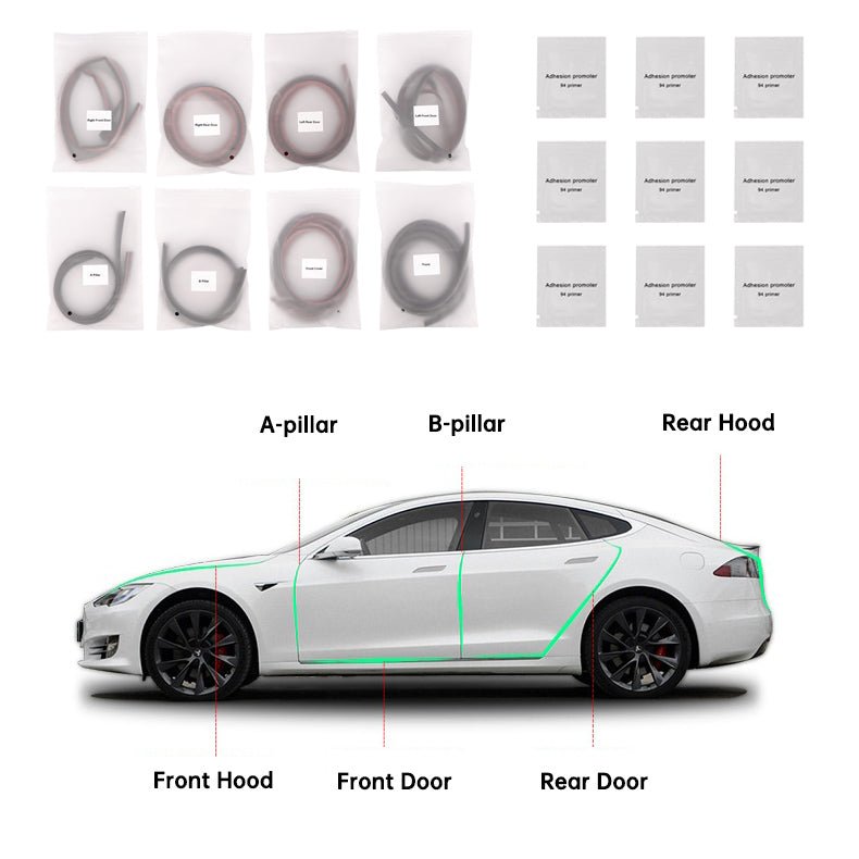 Door Seal Kit Soundproof Wind Noise Reduction Kit For Tesla All Models - T-Launch