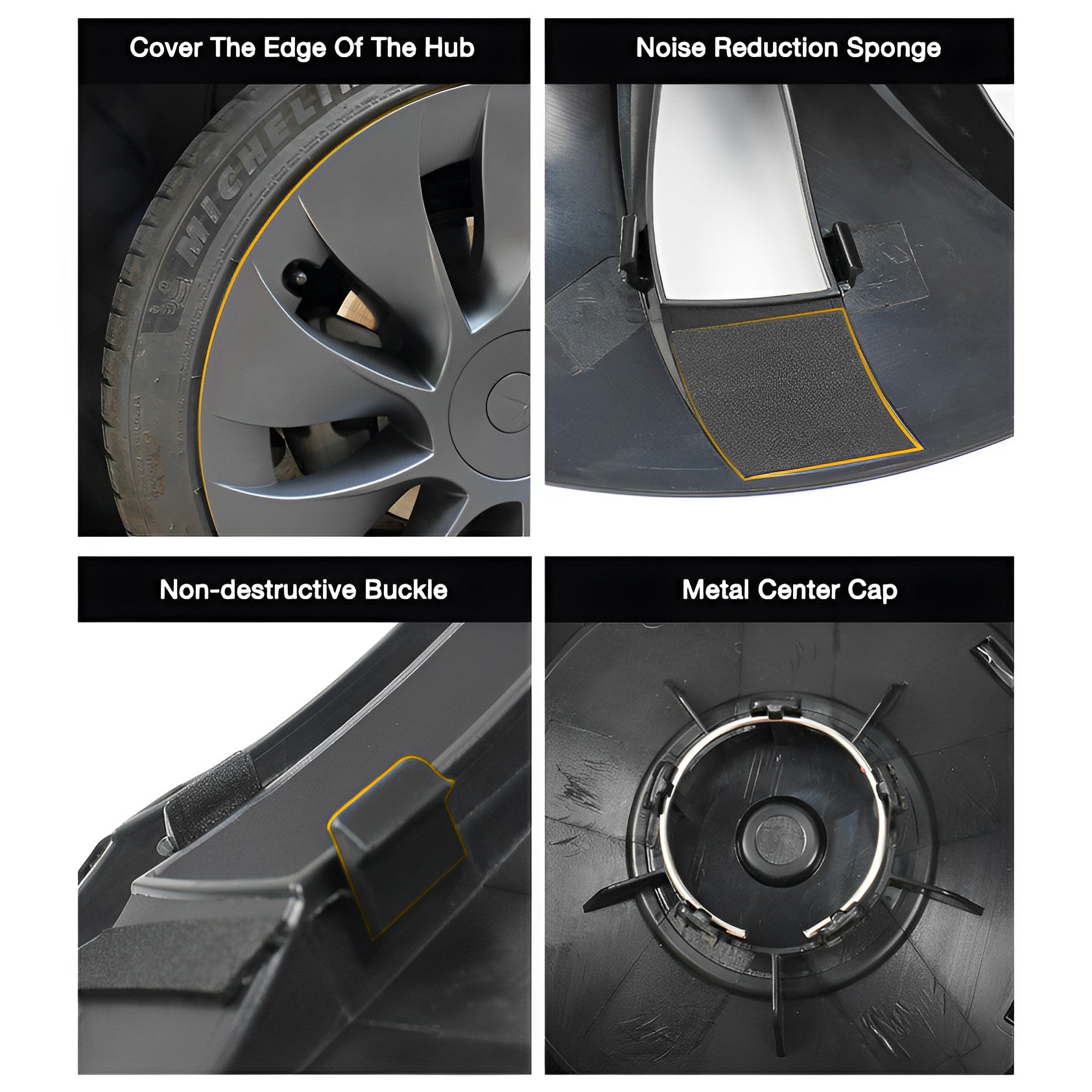 Radnabenkappen im Uberturbine-Stil für Modell Y – Performance-Radnabenkappen (4 Stück)