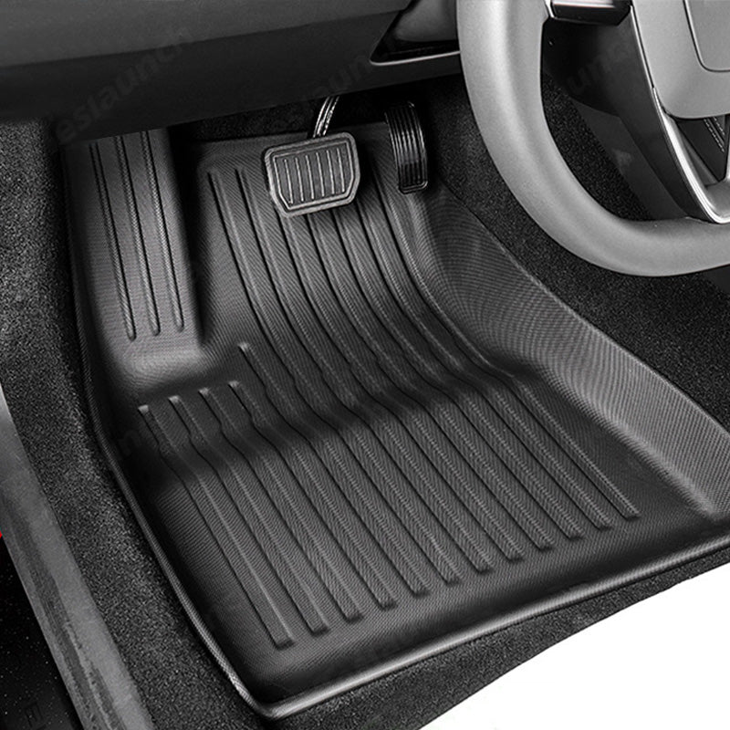 2024+ Model 3 Highland Floor Mats All Weather Double Layer Flocking TPE For Tesla