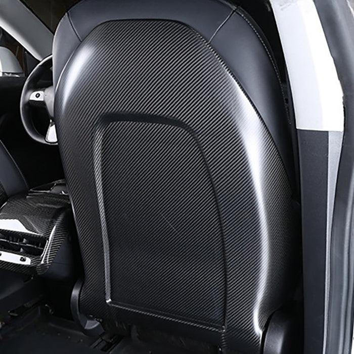 [Real Carbon Fiber] Backseat Cover, Rear Seat Back Overlay for Tesla Model 3/Y (1 Pair) (2017-2023) - TESLAUNCH