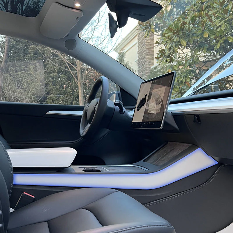 Mattweißes Tesla-Innenraum-Upgrade-Kit für Model 3/Y – TESLAUNCH