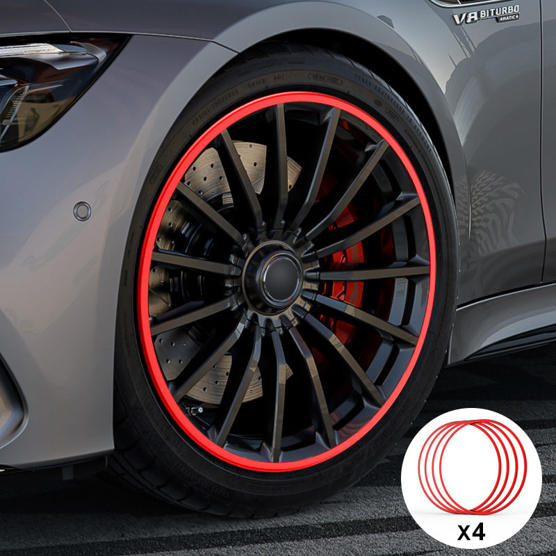 Red Aluminum Alloy Wheel Rim Protector- Fits All Cars