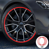 Protezione per cerchioni in lega di alluminio rosso - Adatto a tutte le auto (4 pezzi)