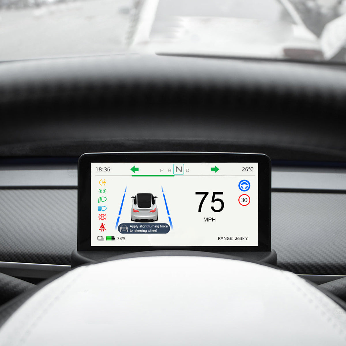 Teslaunch Mini écran de tableau de bord de 5,16 pouces pour Tesla Model 3/Y  - Model 3 2017-2023.08 / AMD Ryzen
