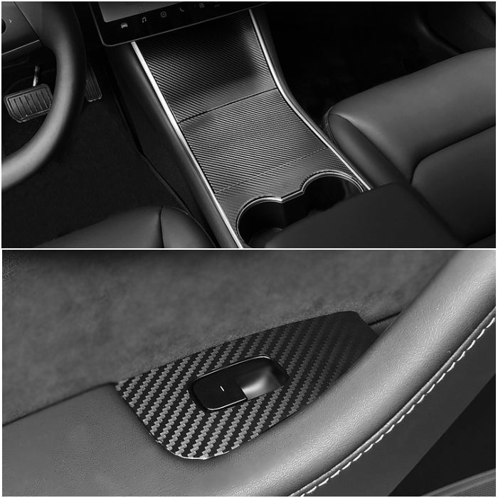 Tesla Carbon Fiber Interior Wrap Kit Sticker for Model 3