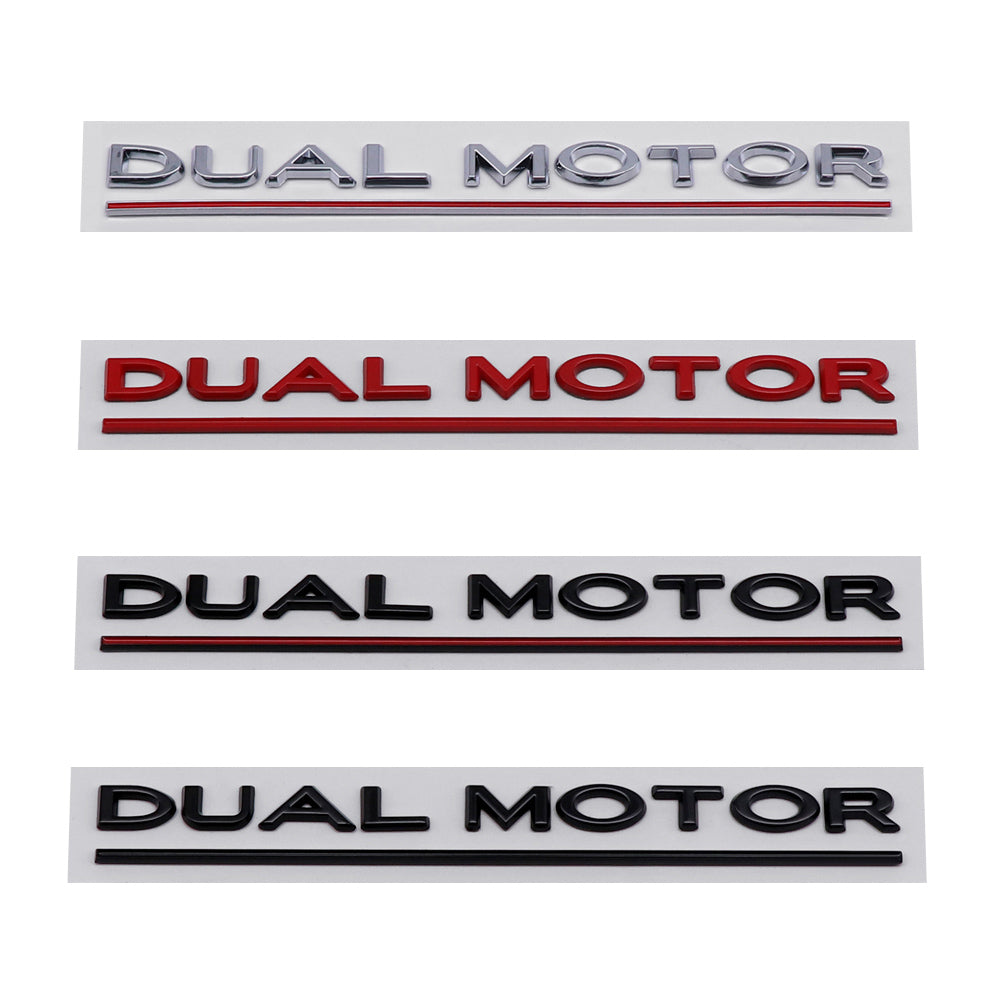 'Dual Motor' Decal Rear Trunk Emblem For Tesla All Model 3 Y S X (2012-2023)