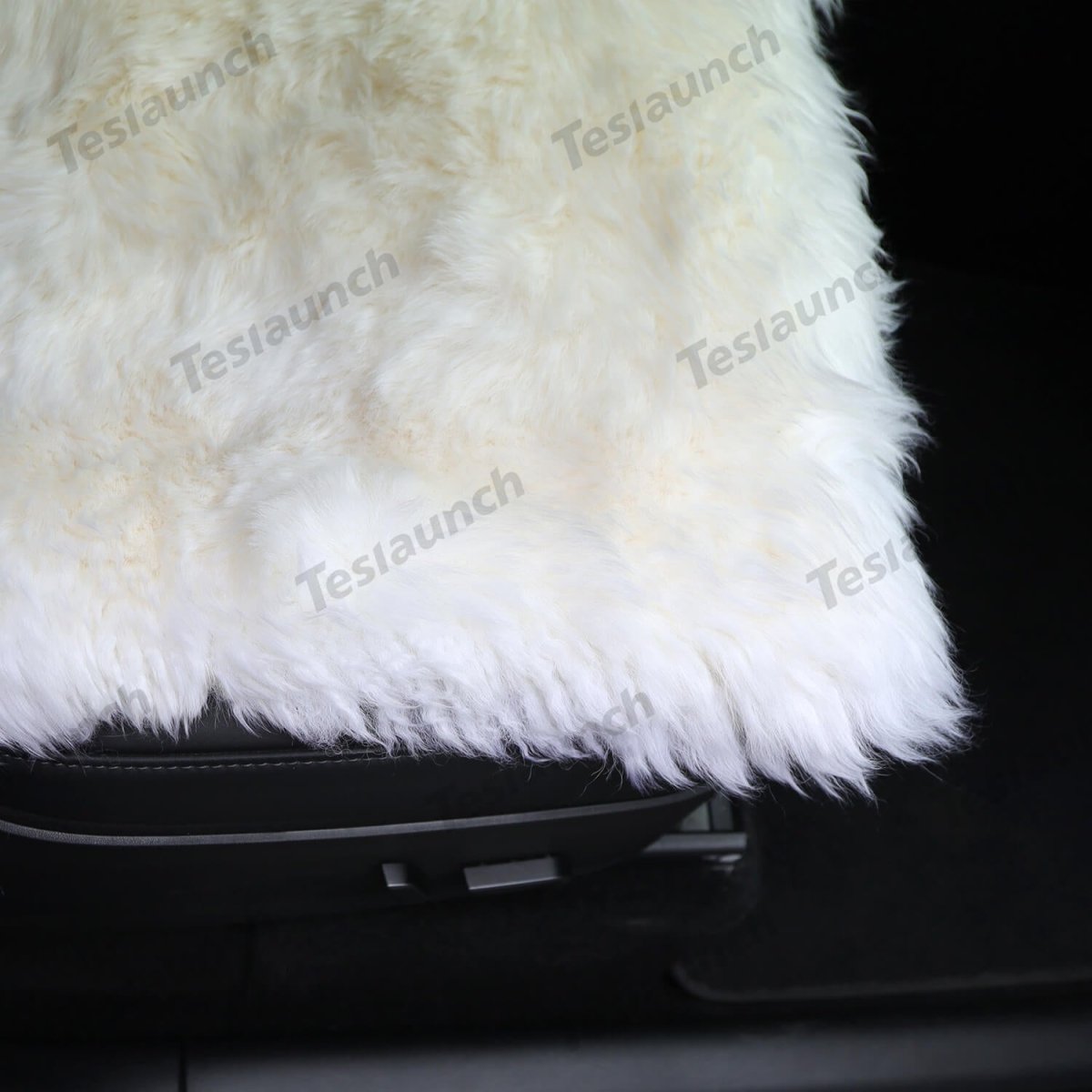 Faux Sheepskin Front Seat Covers Black/White For Tesla Model S/X/3/Y/Cybertruck-2PCS - T-Launch