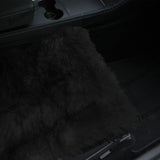 Faux sheepskin přední kryty sedadel černá/bílá pro tesla model s/x/3/y (2012-2023)-2 ks