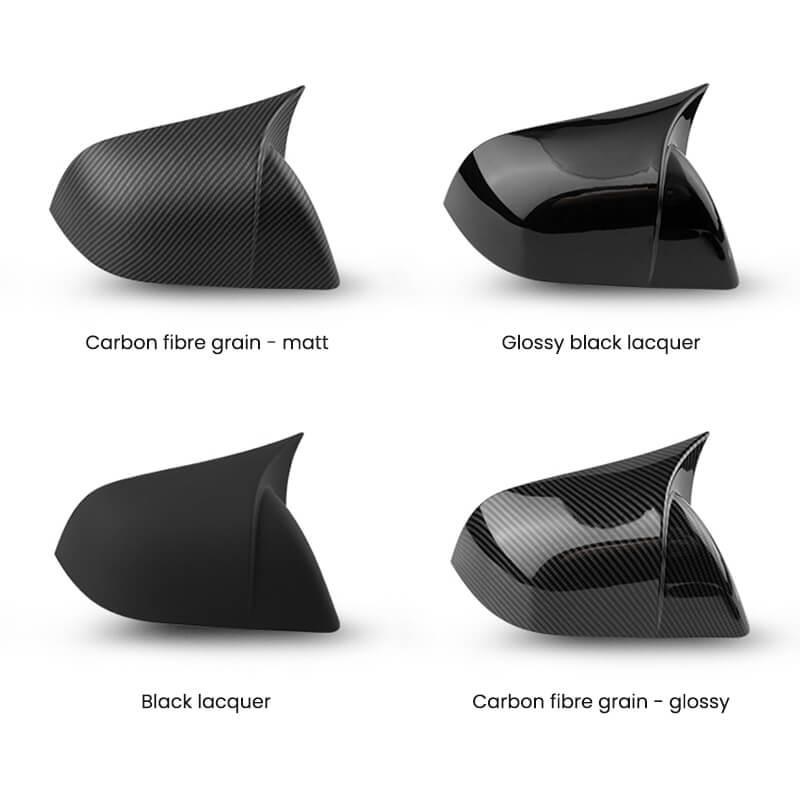 Tesla Model 3 GT Style Carbon Fiber Mirror Caps (Carbon Fiber Pattern ABS) (1 pair) (2017-2023) - TESLAUNCH
