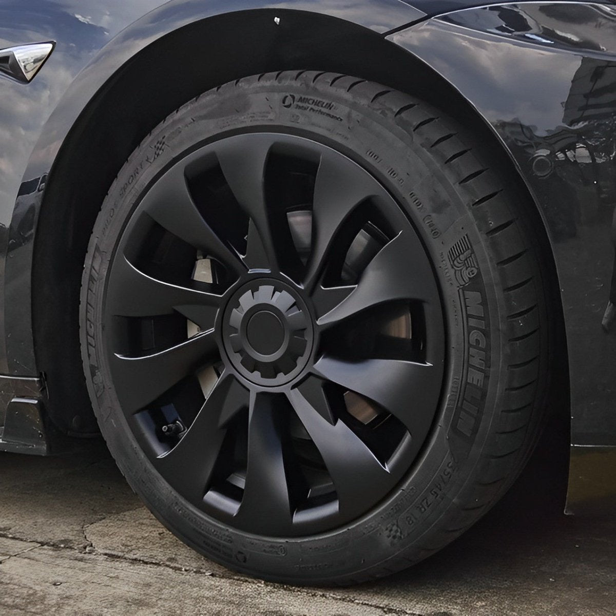 Model 3 Performance Style Wheel Hub Caps - 18" Uberturbine Style Wheel Hubcap (4 Pcs) for Tesla - T-Launch