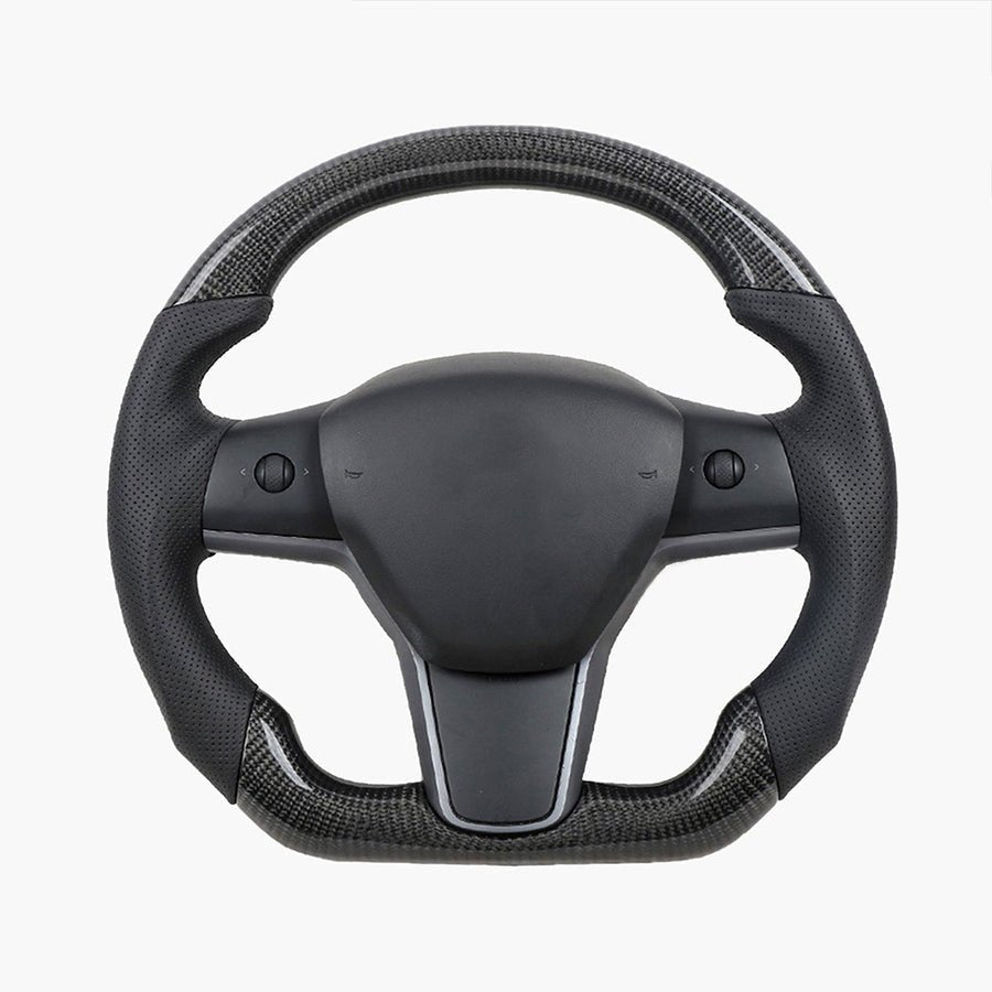 Model 3/Y Carbon Fiber Steering Wheel - T-Launch