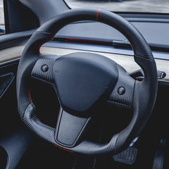 Model 3/Y Carbon Fiber Steering Wheel - T-Launch