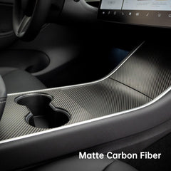 Model 3/Y Center Console Cover for Tesla, Decoration Wrap Kit (Carbon Fiber Pattern ABS) (Gen.1) (2017-2020) - T-Launch