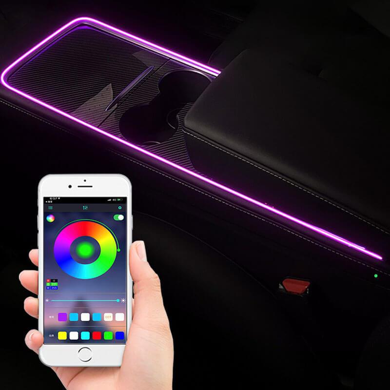 Model 3/Y Interior LED Dashboard + Center Console Light Strip + App Controller for Tesla(2017-2024) - T-Launch
