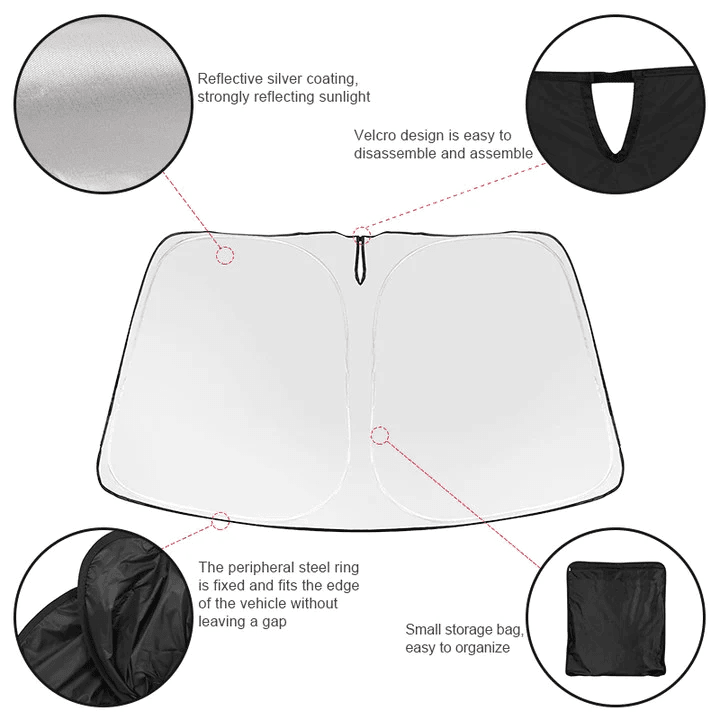 Model 3/Y/S/X Front Windshield Sunshade - Windshield Cover - T-Launch