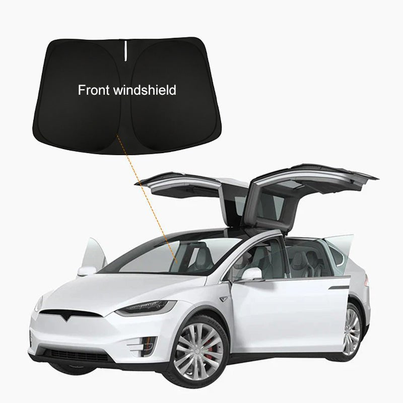 Model X(2015-2026) Privacy And Thermal Insulated Sunshades Curtains for Tesla Opaque Sun Visor for Camping and Daily Use - T-Launch