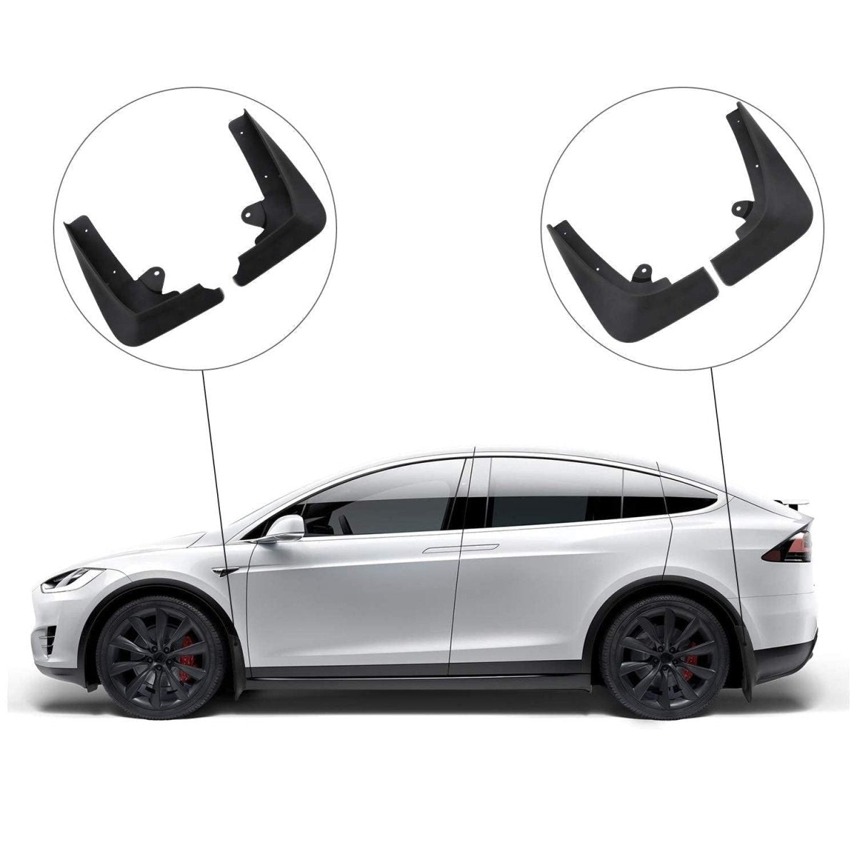 Mud Flaps Splash Guards For Tesla Model X (4 Pcs) (2015-2020) - T-Launch
