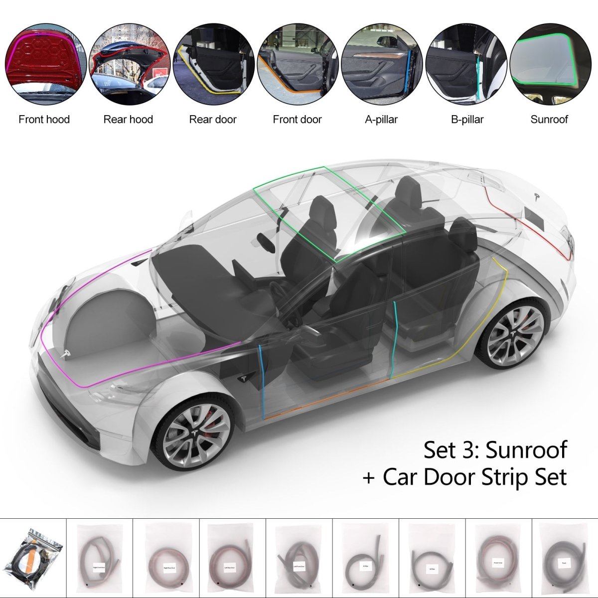 Noise Reduction Kit Set for Tesla - T-Launch