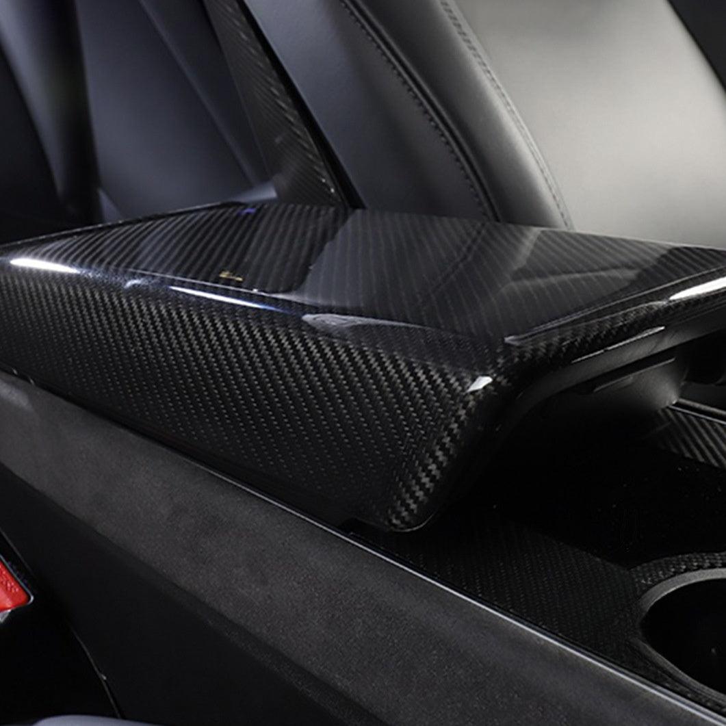 [Real Carbon Fiber] Armrest Cover For Tesla Model 3 / Y, Center Console Cover (2017-2023) - TESLAUNCH