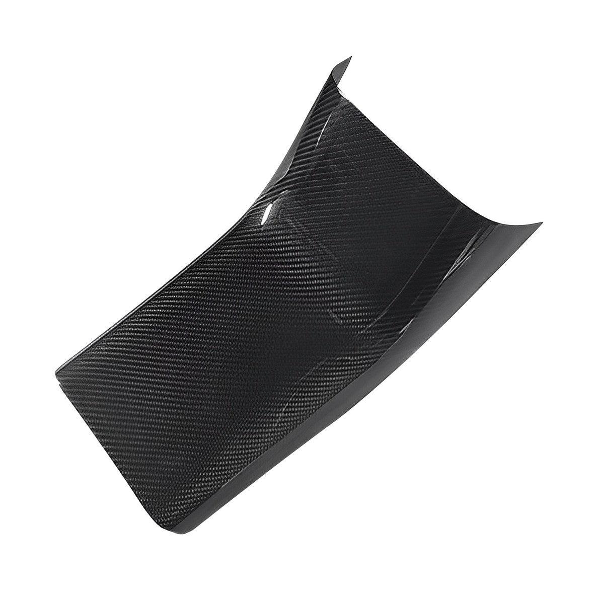[Real Carbon Fiber] Backseat Center Console Base Cap, Anti-kick Protection Panel (2017-2023) - TESLAUNCH