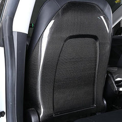 [Real Carbon Fiber] Backseat Cover, Rear Seat Back Overlay for Tesla Model 3/Y (1 Pair) (2017-2023) - TESLAUNCH