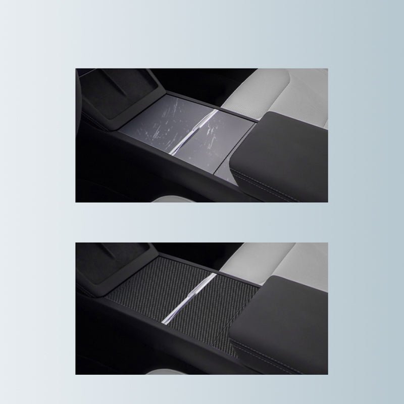 Real Carbon Fiber Center Console Cover for Tesla Model Y Juniper 2025+ - T-Launch