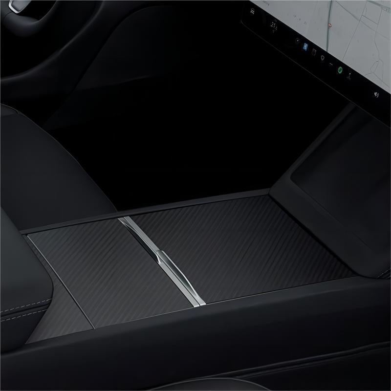 Real Carbon Fiber Center Console Cover for Tesla Model Y Juniper 2025+ - T-Launch