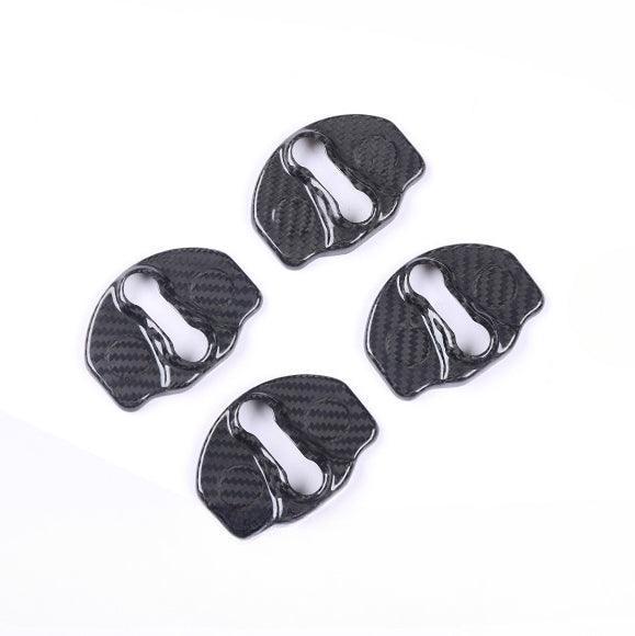 [Real Carbon Fiber] Tesla Door Latch Lock Cover Protector For Model 3/Y (4pc) (2017-2023) - TESLAUNCH
