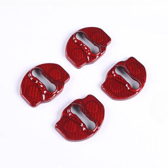 [Real Carbon Fiber] Tesla Door Latch Lock Cover Protector For Model 3/Y (4pc) (2017-2023) - TESLAUNCH
