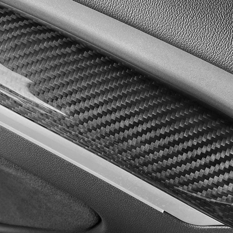 [Real Carbon Fiber] Door Trim Cover For Tesla Model 3, Front Door Trim Panel Caps (2021-2023) - TESLAUNCH