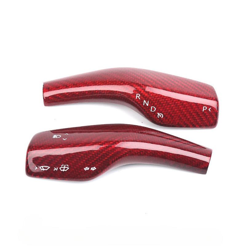 [Real Carbon Fiber] Gear Shift Cover, Turn Signal Stalk Covers for Tesla Model 3/Y (2017-2023) - TESLAUNCH
