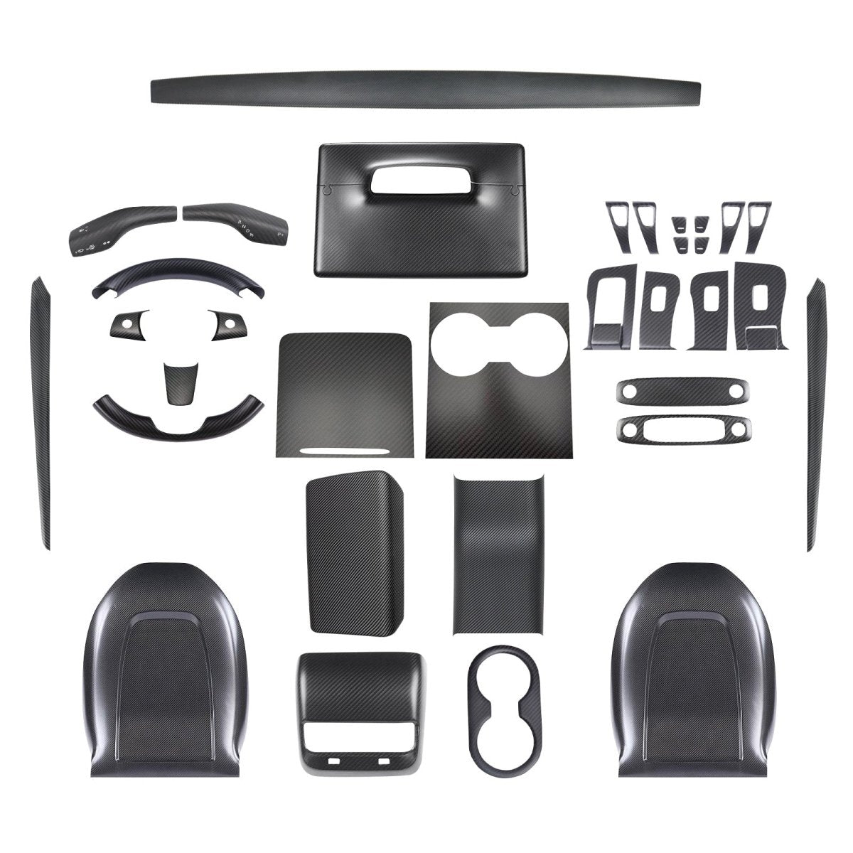 Real Carbon Fiber Interior Mods Wrap Kit for Tesla Model 3 / Y - T-Launch