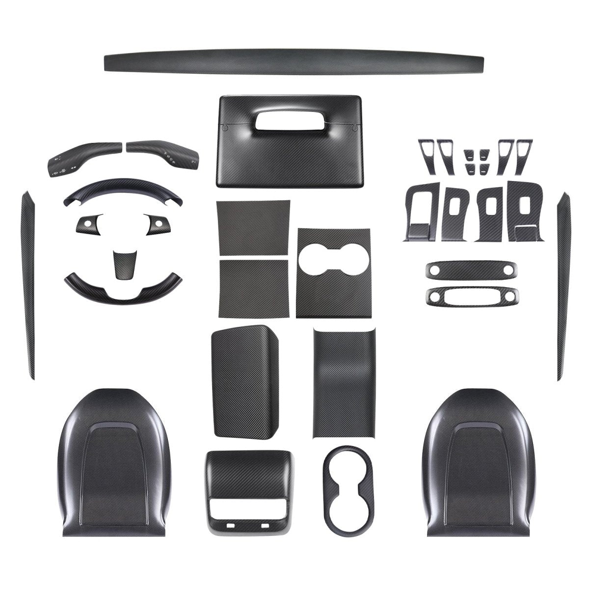 Real Carbon Fiber Interior Mods Wrap Kit for Tesla Model 3 / Y - T-Launch