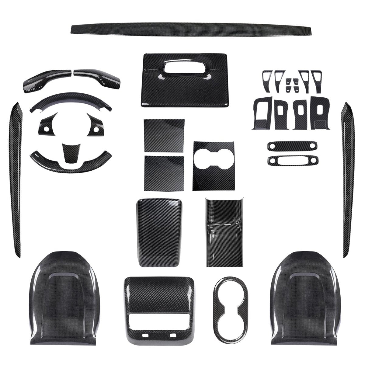 Real Carbon Fiber Interior Mods Wrap Kit for Tesla Model 3 / Y - T-Launch
