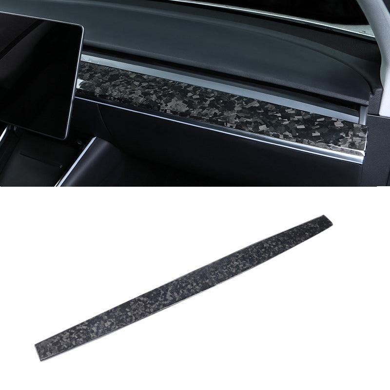 [Real Carbon Fiber] Model 3 / Y Dashboard Cover Center Consoles Dash Covers Cap (2017-2023) - TESLAUNCH