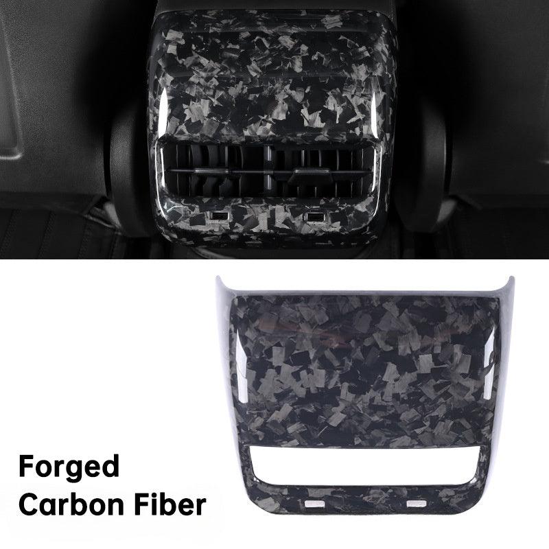 [Real Carbon Fiber] Model 3/Y Backseat Vent Overlay, Center Console Wrap Cover (2017-2023) - TESLAUNCH